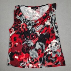 Y2K Perceptions New York‎ Cowl Neck Top Size 16 Red Sleeveless Flirty Club Wear